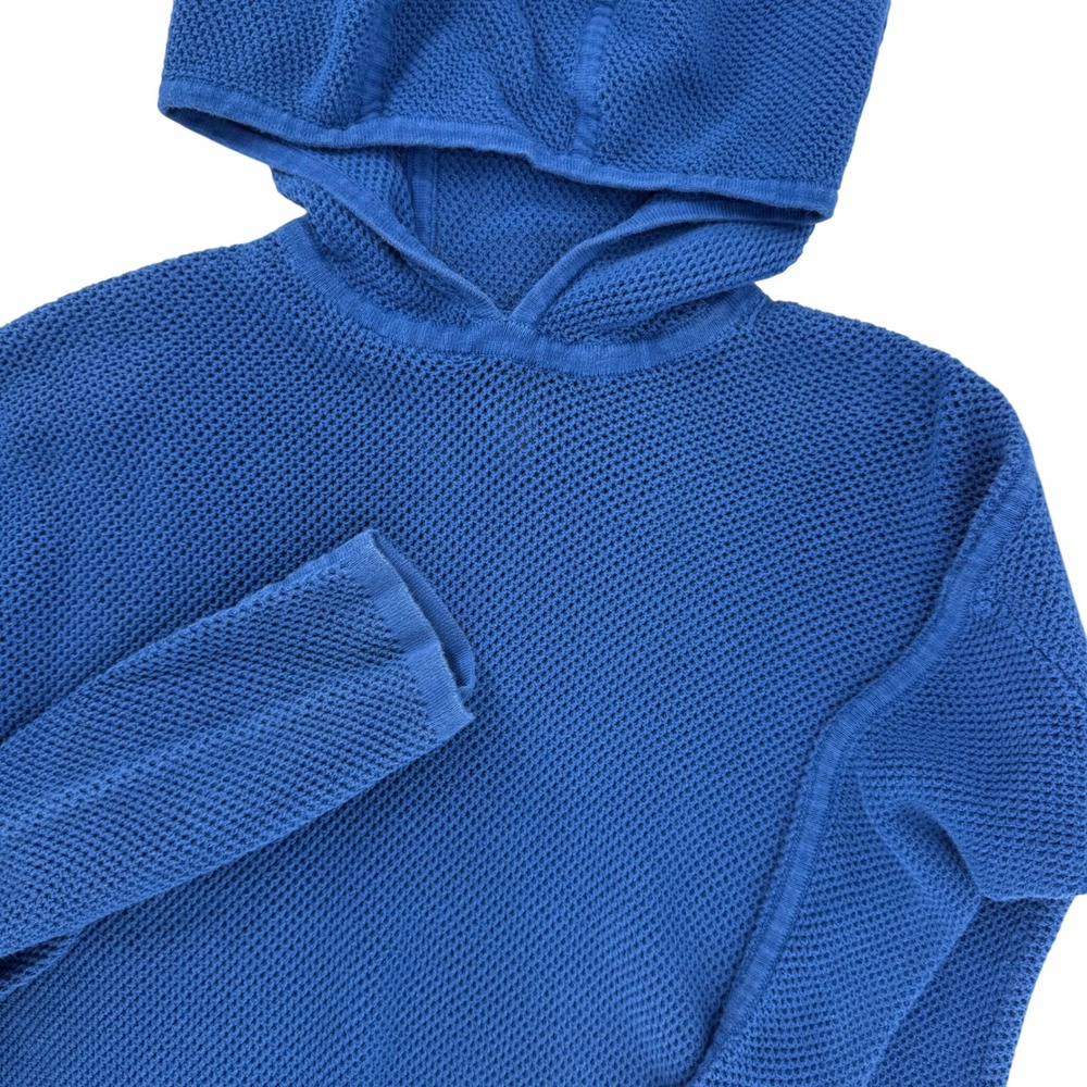 Sweaty Betty Wimbledon Mesh Knit Hoodie Womens S‎ Blue Quartz Drawstring Hem